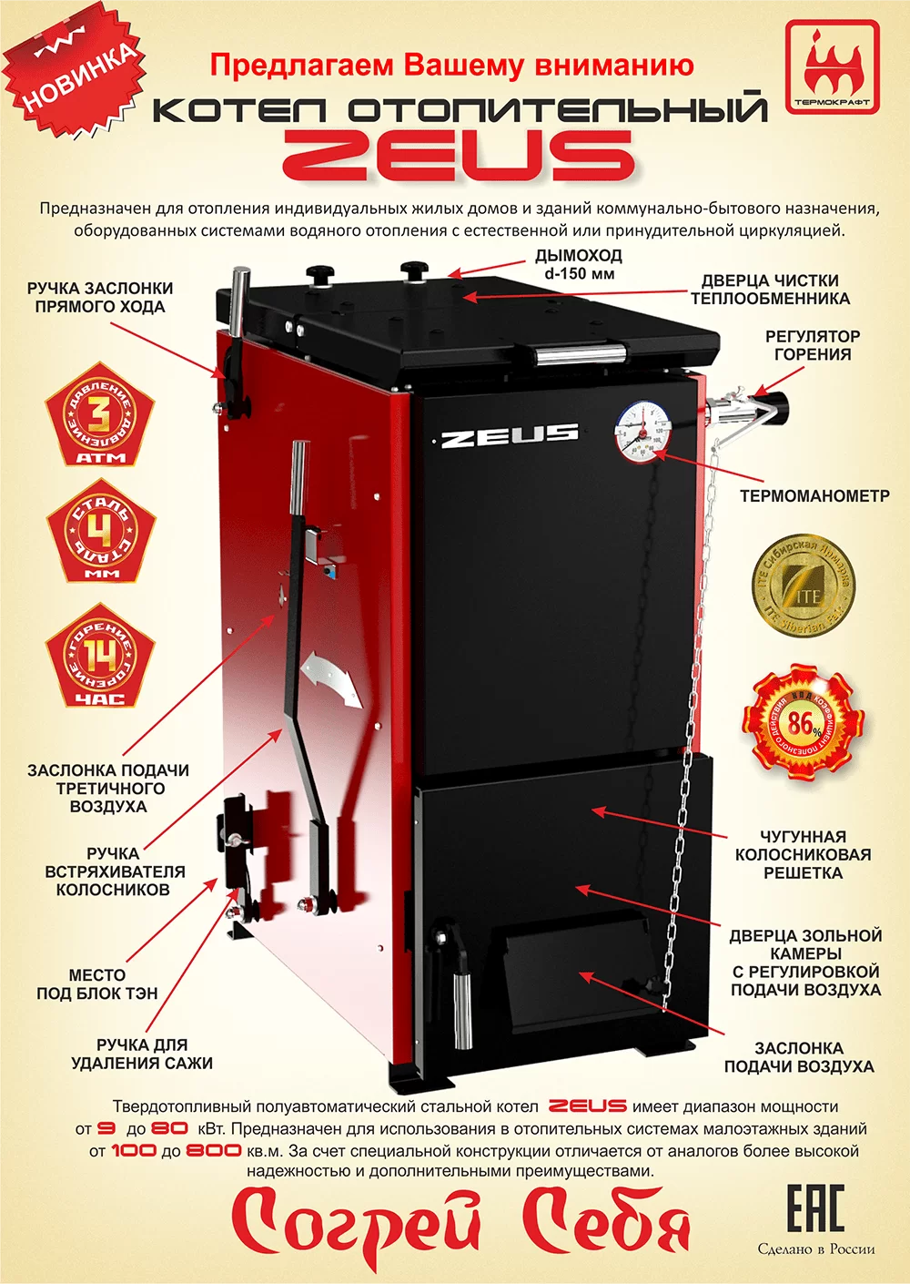 Описание котла Термокрафт Zeus